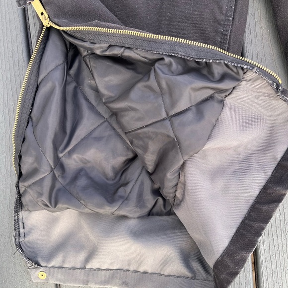 Walls Work Wear Overalls Men’s Large Short Black Insulated Canvas Bib - Picture 8 of 14